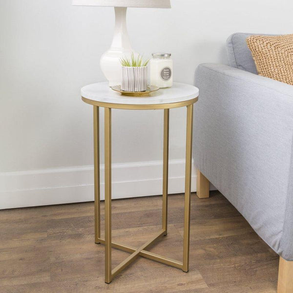 Marble Side Table for Elegant Spaces By Alhome - 110110591 - Zrafh.com - Your Destination for Baby & Mother Needs in Saudi Arabia