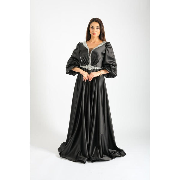 Londonella Women's Long Evening Dress with Long Sleeves - Black - 100250 - Zrafh.com - Your Destination for Baby & Mother Needs in Saudi Arabia