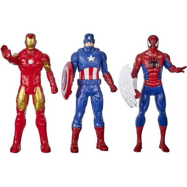 Action Figure Toy 3-Pack Includes 3 Figures Iron Man Spider-Man Captain America From Marvel Classic Multicolor - 58.1x46.7x9.6 cm - F1394 - ZRAFH