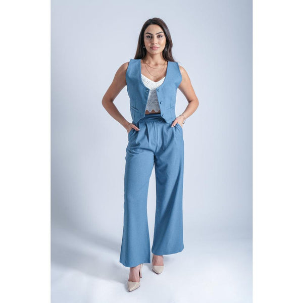 Londonella 2-Piece Set Vest and Pants - Blue - 100178 - Zrafh.com - Your Destination for Baby & Mother Needs in Saudi Arabia
