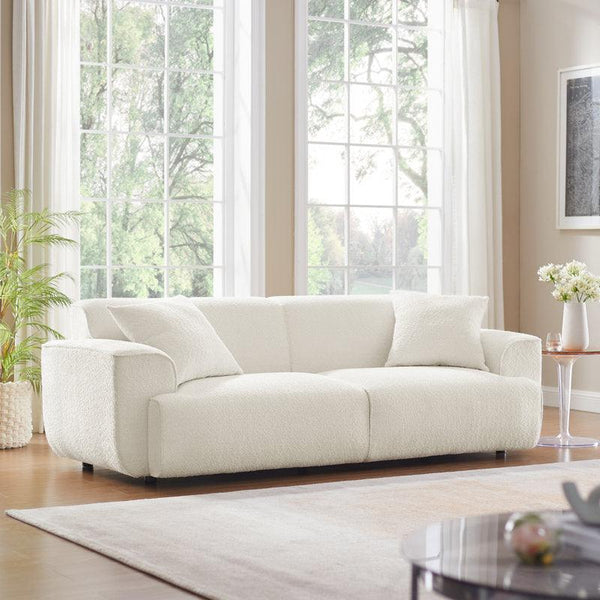 Timeless Tranquility: 3-Seater Bouclé Sofa in Beige By Alhome - Zrafh.com - Your Destination for Baby & Mother Needs in Saudi Arabia