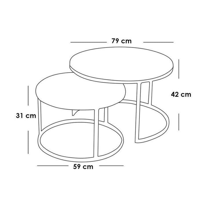 Wood Coffee Table set 2 Pieces - Multi Color By Alhome - Zrafh.com - Your Destination for Baby & Mother Needs in Saudi Arabia