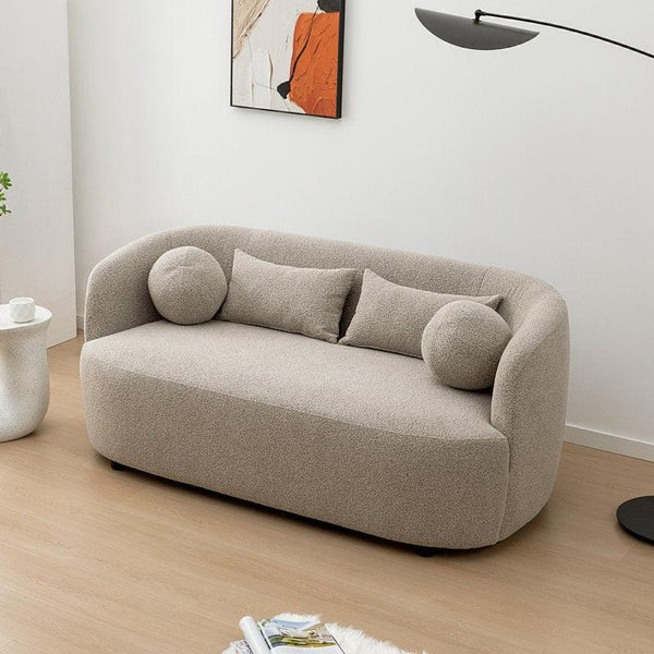 Timeless Chic: 3-Seater Bouclé Sofa in Beige By Alhome - 110111297 - Zrafh.com - Your Destination for Baby & Mother Needs in Saudi Arabia