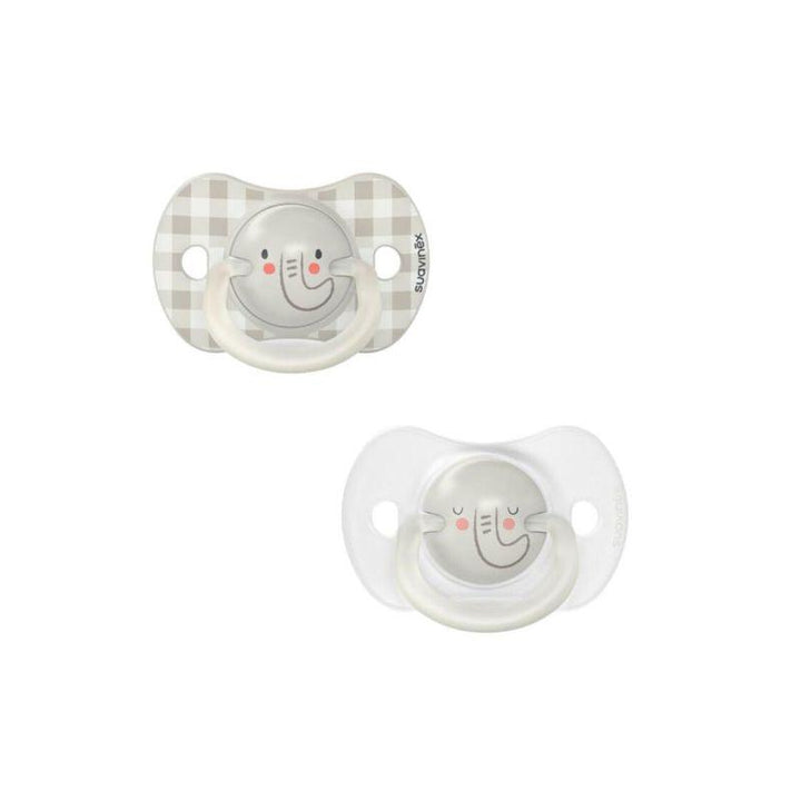 Suavinex Night Physiological Soother - 6-18 Months - 2 Pieces - Elephant - Zrafh.com - Your Destination for Baby & Mother Needs in Saudi Arabia