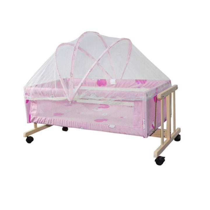 Baby Wood Bed Two Layers With Mosquito Net From Baby Love - 27-22F - ZRAFH