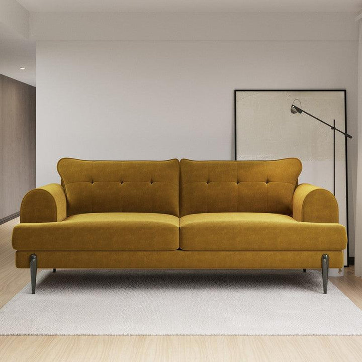 Golden Comfort: Turmeric Velvet 3-Seater Sofa for Warmth By Alhome - Zrafh.com - Your Destination for Baby & Mother Needs in Saudi Arabia