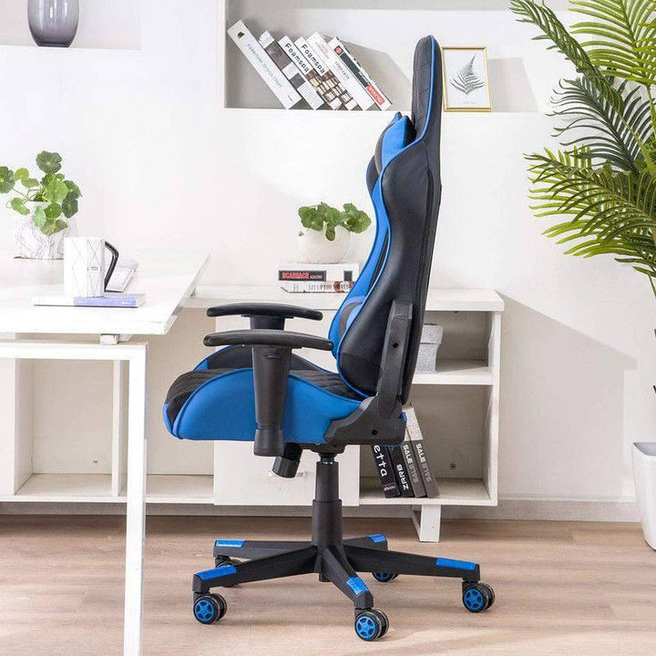 High Back Ergonomic Tsunami Gaming Chair Blue - 29.7x21x21 cm - 27-55-8889-BLACK&BLUE - ZRAFH