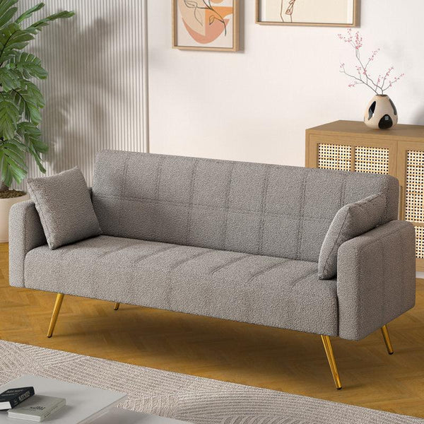 Sophisticated Simplicity: 3-Seater Bouclé Sofa in Classic Gray By Alhome - Zrafh.com - Your Destination for Baby & Mother Needs in Saudi Arabia