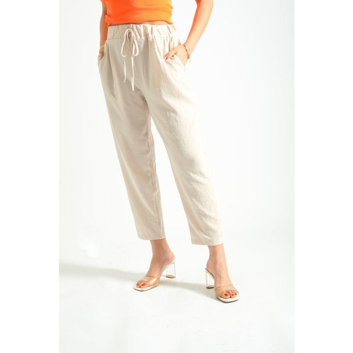 Londonella Women's Classic Wide Leg High-waisted Pants - Beige - 100237 - Zrafh.com - Your Destination for Baby & Mother Needs in Saudi Arabia