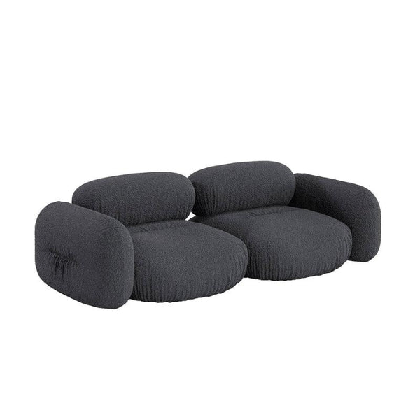 2-Seater Grey Velvet Sofa By Alhome - Zrafh.com - Your Destination for Baby & Mother Needs in Saudi Arabia