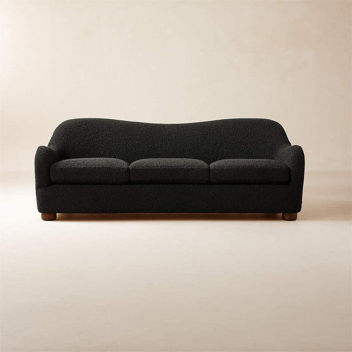 Bold Elegance: Black Bouclé 2-Seater Sofa By Alhome - Zrafh.com - Your Destination for Baby & Mother Needs in Saudi Arabia