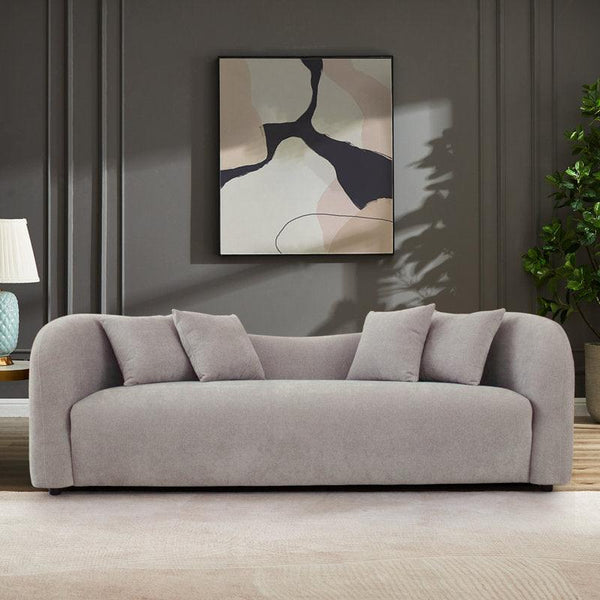 Timeless Comfort: 3-Seater Linen Sofa in Gray By Alhome - Zrafh.com - Your Destination for Baby & Mother Needs in Saudi Arabia