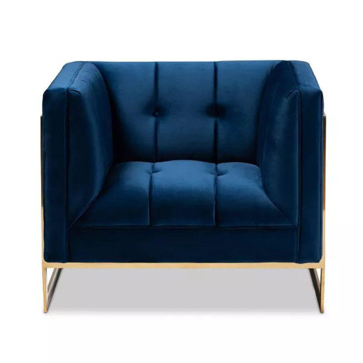 Luxurious Velvet Chair - Indigo - 80x85x85 cm - By Alhome - Zrafh.com - Your Destination for Baby & Mother Needs in Saudi Arabia