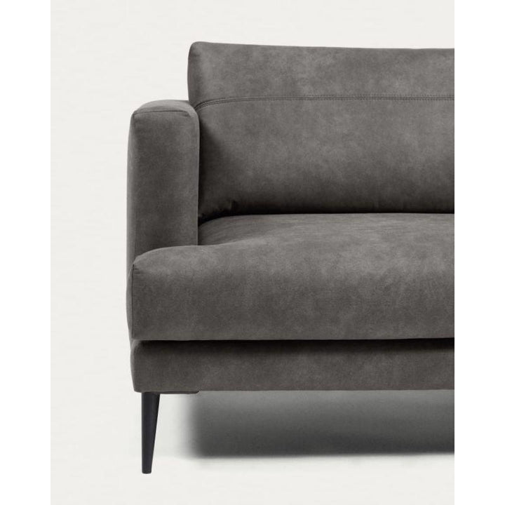 Ashen Suede Wood 3-Seater Sofa - Size: 220x85x85, Material: Linen By Alhome - 110112198 - Zrafh.com - Your Destination for Baby & Mother Needs in Saudi Arabia