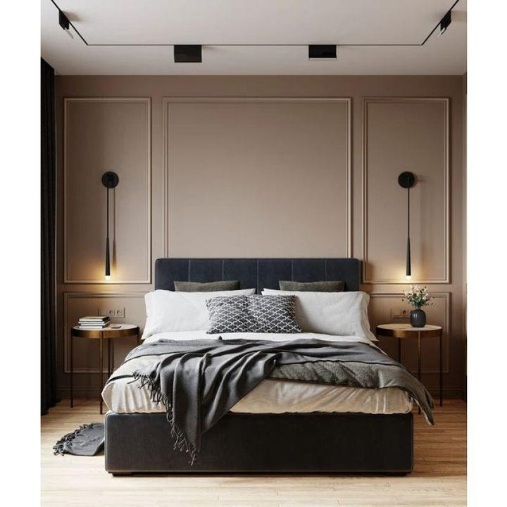 Super King Bed in Grey Chanel Fabric with Swedish Wood Frame By Alhome - 110112393 - Zrafh.com - Your Destination for Baby & Mother Needs in Saudi Arabia