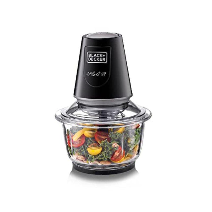 Black And Decker Multi Function Glass Chopper- 400 W - Black - Zrafh.com - Your Destination for Baby & Mother Needs in Saudi Arabia