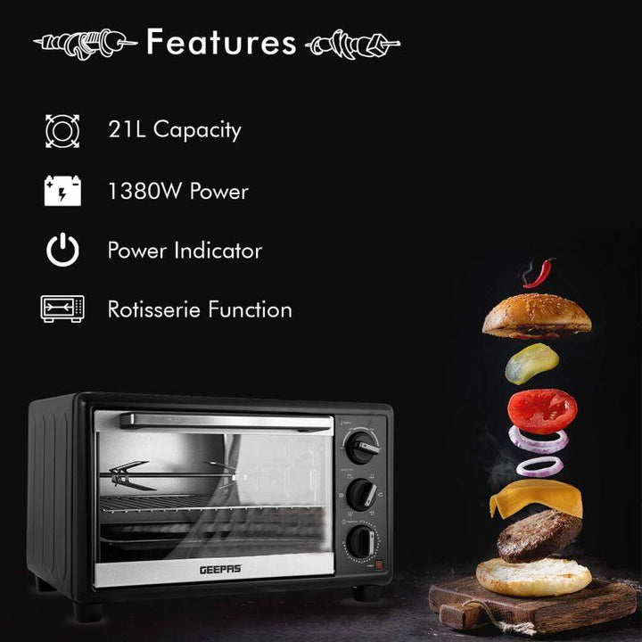 Electric Oven With Rotisserie 25 L 1600 W - GO4464N - Zrafh.com - Your Destination for Baby & Mother Needs in Saudi Arabia