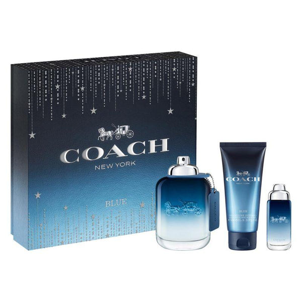 Coach Blue Set For Men - 3 Pieces (Eau De Toilette 100 ml + Eau De Toilette 15 ml + All Over Shower Gel 100 ml) - Zrafh.com - Your Destination for Baby & Mother Needs in Saudi Arabia