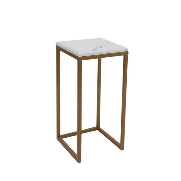 Side Table 45x45x70 cm - Gold & White By Alhome - Zrafh.com - Your Destination for Baby & Mother Needs in Saudi Arabia