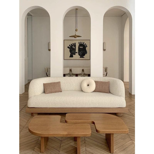 Bouclé 3-Seater Sofa in Elegant Beige By Alhome - 110111505 - Zrafh.com - Your Destination for Baby & Mother Needs in Saudi Arabia