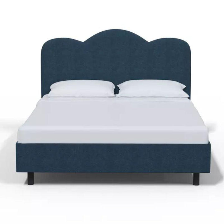 Supreme Comfort: Swedish Wood King Bed - Regal Blue Tranquility (160x200x140) by Alhome - Zrafh.com - Your Destination for Baby & Mother Needs in Saudi Arabia