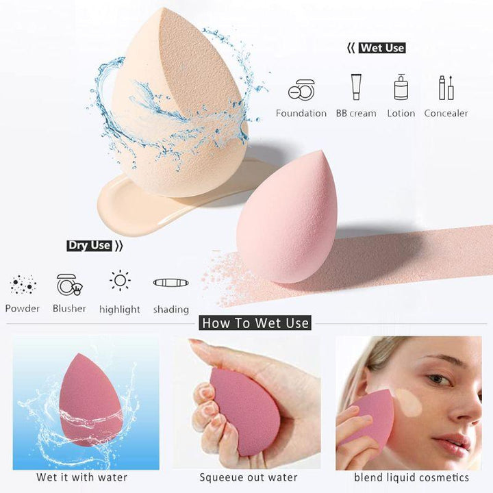 Eve Makeup Blending Sponge Set â€“ 4 Pieces - Zrafh.com - Your Destination for Baby & Mother Needs in Saudi Arabia