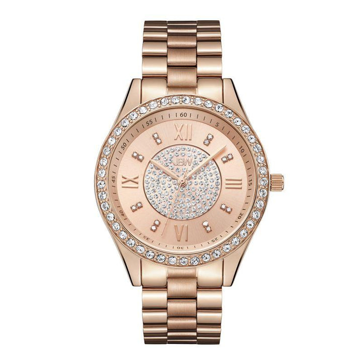 JBW Women's Mondrian Stainless Steel Watch and Bracelet Jewelry Set - 0.16 ctw Diamond - Rose Gold - J6303 - Zrafh.com - Your Destination for Baby & Mother Needs in Saudi Arabia