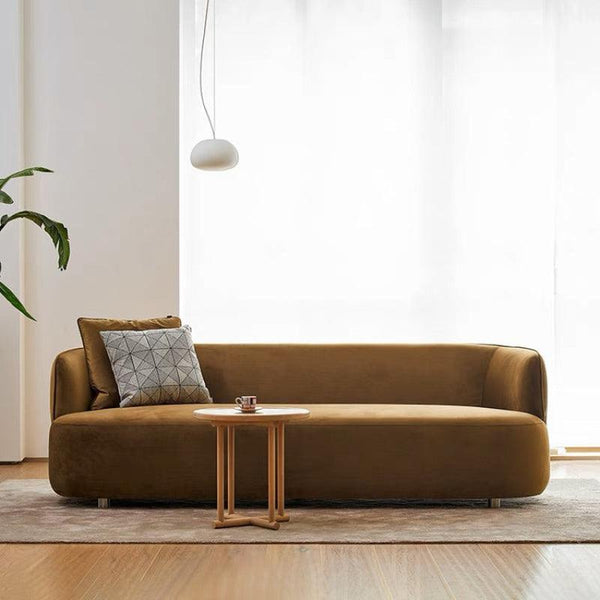 Camel Velvet 3-Seater Sofa By Alhome - Zrafh.com - Your Destination for Baby & Mother Needs in Saudi Arabia