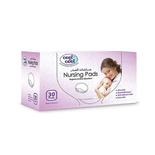 Cool & Cool Hygienic with Ultra Absorbent Nursing Pads - 30 Pieces - Zrafh.com - Your Destination for Baby & Mother Needs in Saudi Arabia