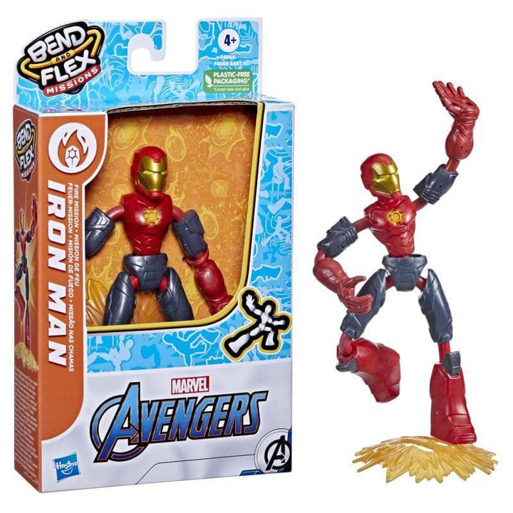 Marvel avengers figure Bend&Flex Iron Man Fire Mission- 6 inch - ZRAFH