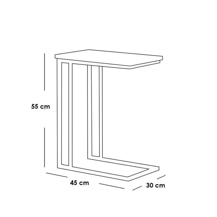 Marble Wood Side Table Gold and White - 45x30x55 cm By Alhome - Zrafh.com - Your Destination for Baby & Mother Needs in Saudi Arabia