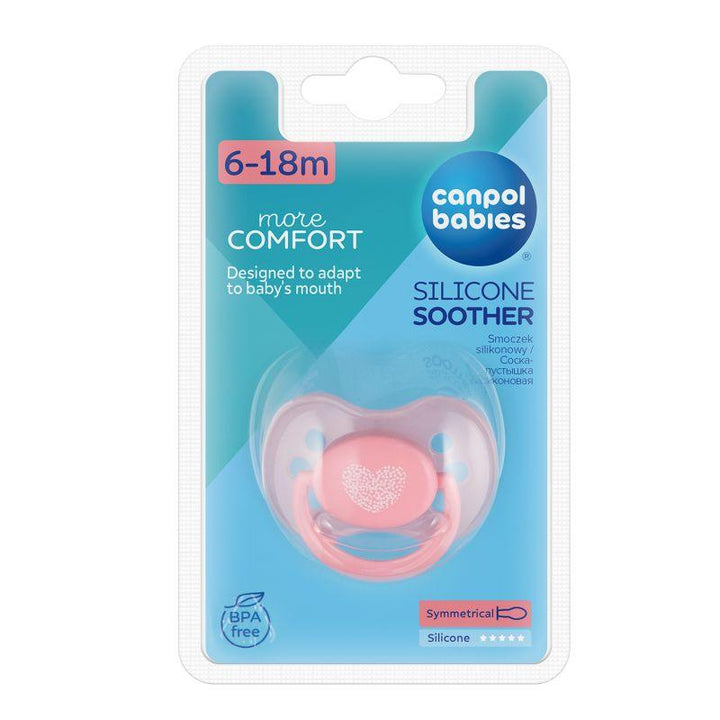 Canpol Symmetric Silicone Soother 6 - 18 M - 1 Pieces - Pastelove - ZRAFH