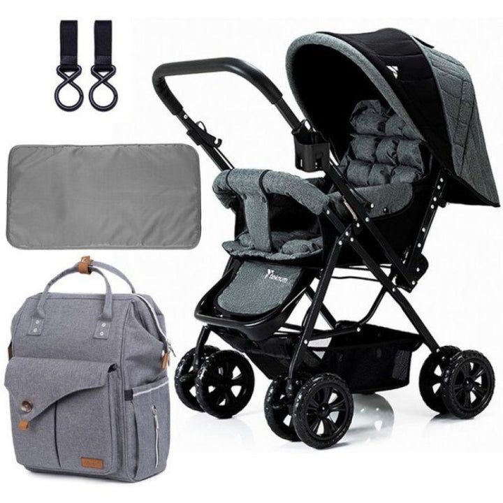 Teknum Reversible Look At Me StRoleer W/T Diaper Bag & Hooks & Changing Pad - Zrafh.com - Your Destination for Baby & Mother Needs in Saudi Arabia