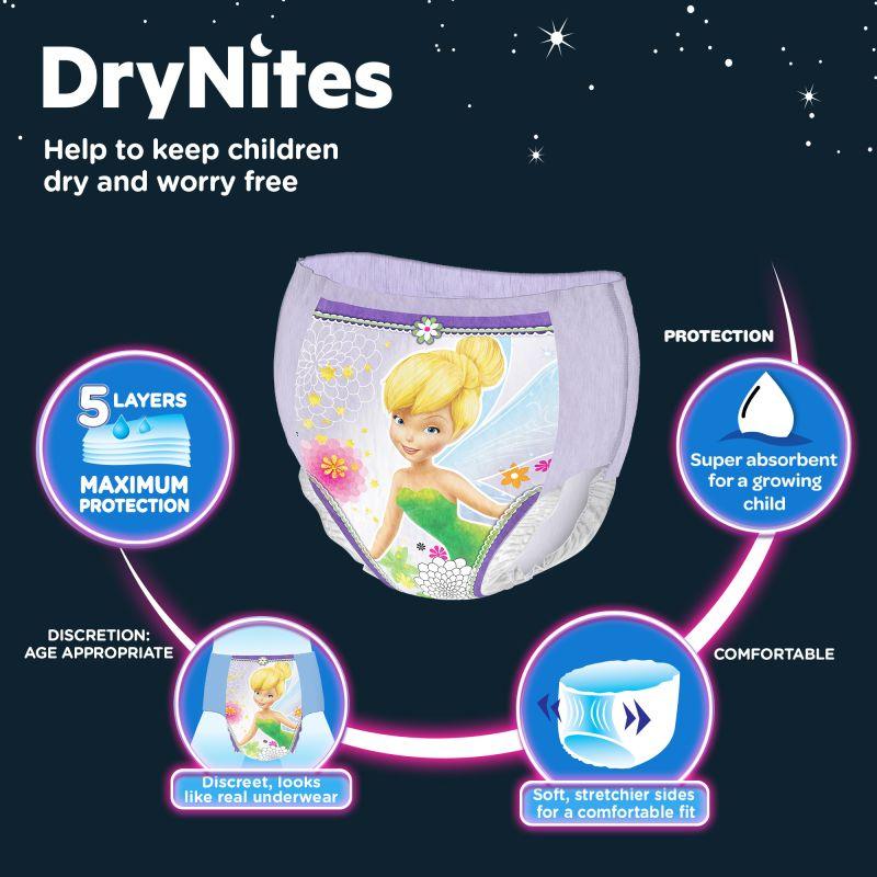 Huggies DryNites Bedwetting Pyjama Nappy Pants Girls 4-7Yr x10