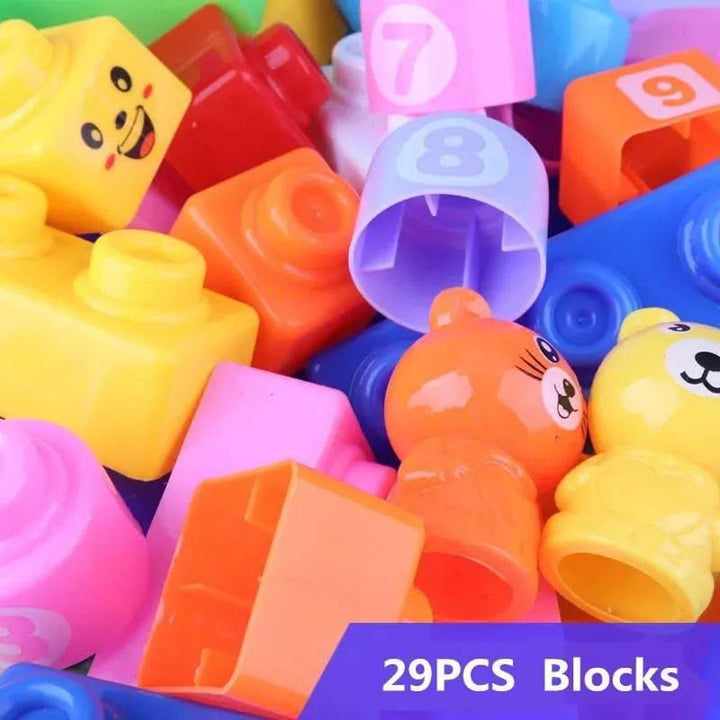 Children's Wooden Blocks Set From Hodaway 28 Pieces - Multicolor - 37-1031902 - ZRAFH