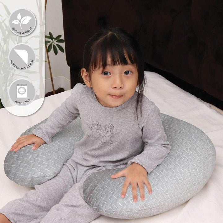 Moon Bamboo Silk Feeding Pillow - Grey - Zrafh.com - Your Destination for Baby & Mother Needs in Saudi Arabia