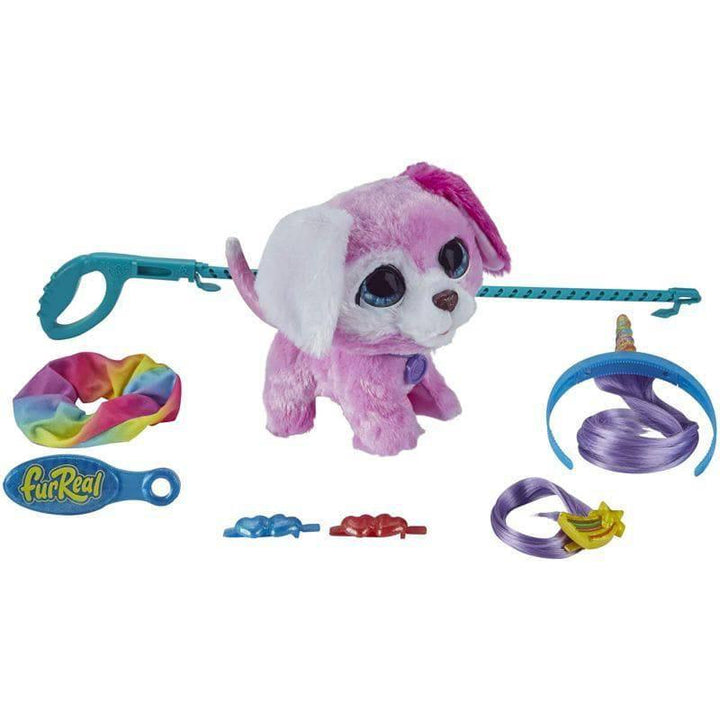 Walkalots Big Wags Interactive Puppy Toy Fun Pet Sounds and Bouncy Walk From Furreal Pink - 13.3x22.8x22.8 cm - F1544 - ZRAFH