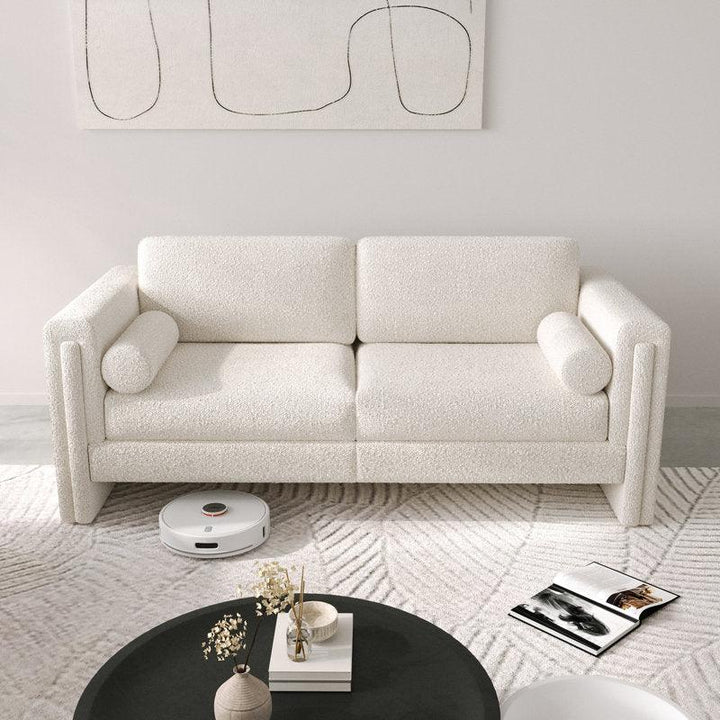 Sublime Comfort: 3-Seater Bouclé Sofa in Beige By Alhome - Zrafh.com - Your Destination for Baby & Mother Needs in Saudi Arabia