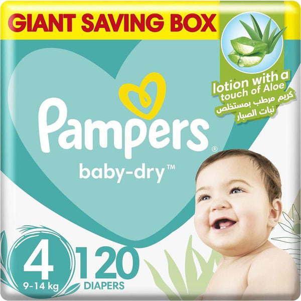 Pampers Baby Dry Diapers - Size 4 - 120 Diapers for Babies - Zrafh.com - Your Destination for Baby & Mother Needs in Saudi Arabia