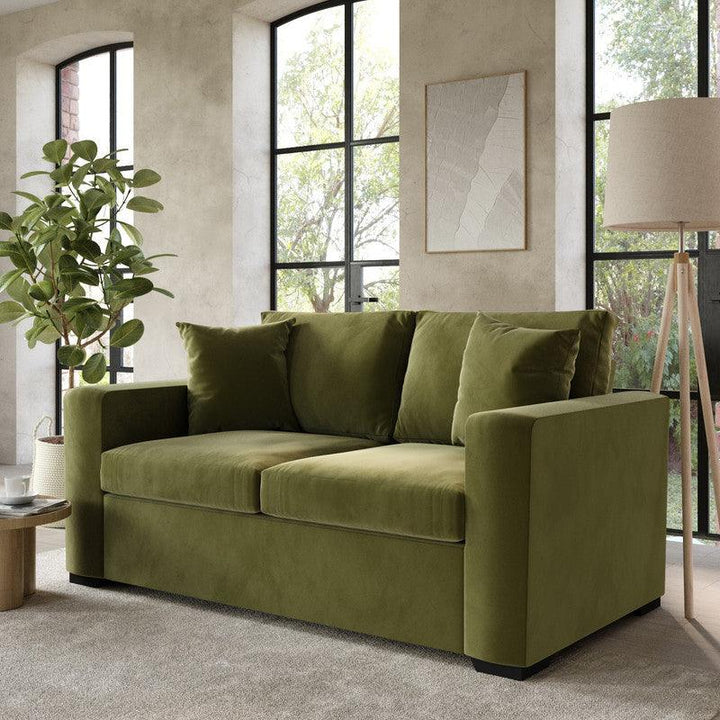 Verdant Comfort: Green Velvet 3-Seater Sofa By Alhome - Zrafh.com - Your Destination for Baby & Mother Needs in Saudi Arabia