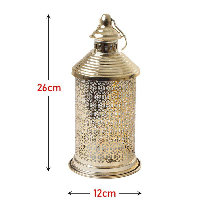 Round Steel Ramadan Lantern With Led Lighting - Gold - 26X12X12 Cm - By Family Ship - 600007812 - Zrafh.com - Your Destination for Baby & Mother Needs in Saudi Arabia