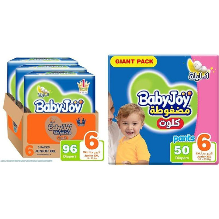 BabyJoy Diapers Culotte Junior XXL 16+ kg - Size 6 - Zrafh.com - Your Destination for Baby & Mother Needs in Saudi Arabia