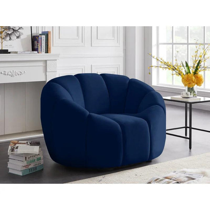 Indigo Haven: Velvet Chair for Deep Comfort By Alhome - Zrafh.com - Your Destination for Baby & Mother Needs in Saudi Arabia