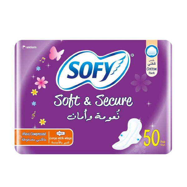 Sofy Compressed Maxi Pads soft & Secure - Large - 50 Pads - Zrafh.com - Your Destination for Baby & Mother Needs in Saudi Arabia