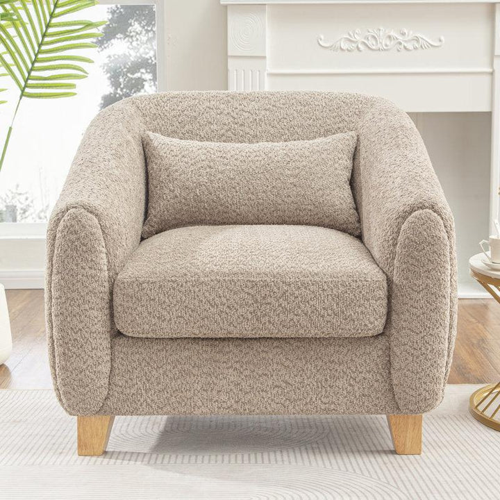 Modern Bouclé Chair - 77x82x80 cm - By Alhome - Zrafh.com - Your Destination for Baby & Mother Needs in Saudi Arabia