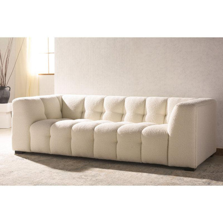 Elegant Simplicity: 3-Seater Bouclé Sofa in Subtle Beige By Alhome - Zrafh.com - Your Destination for Baby & Mother Needs in Saudi Arabia