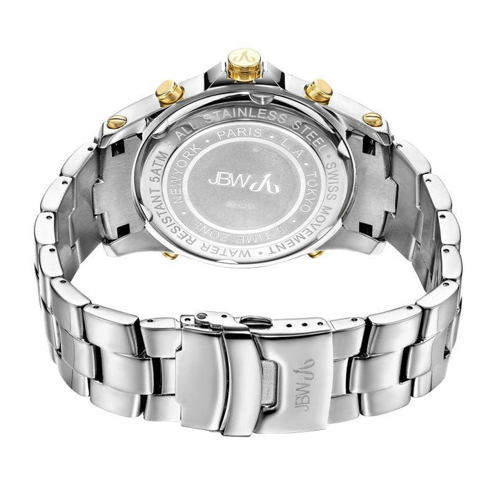 JBW Luxury Men's Jet Setter Watch - 2.34 Carats of Diamonds - Stainless Steel Band - Silver and Gold - Zrafh.com - Your Destination for Baby & Mother Needs in Saudi Arabia