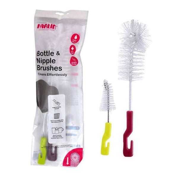 Farlin Bottle And Nipple Brush - Bf-250 - Red - ZRAFH