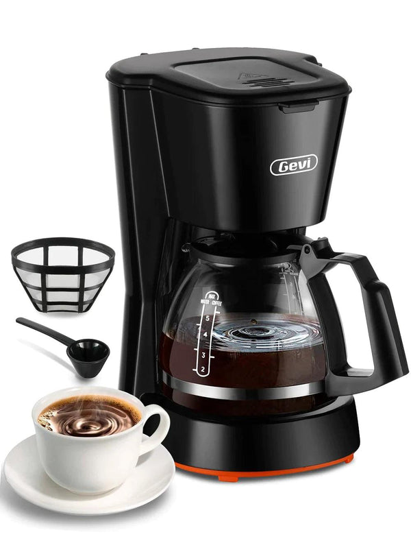 Gevi 5 Cups Small Coffee Maker, Compact Coffee Machine with Reusable Filter, Warming Plate and Coffee Pot for Home and Office - Zrafh.com - Your Destination for Baby & Mother Needs in Saudi Arabia