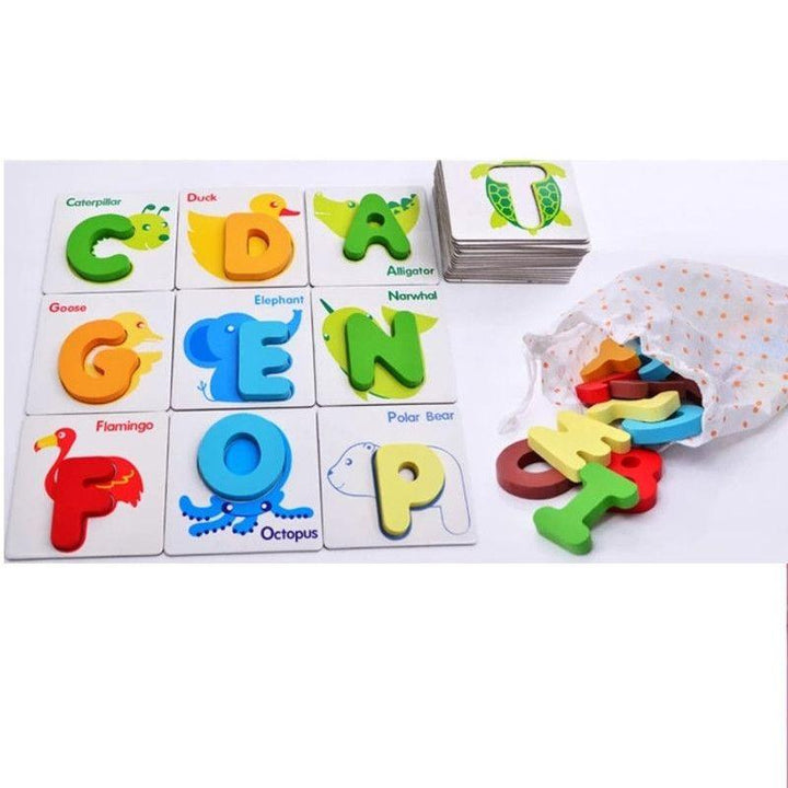 Babylove Wooden Cards English Alphabet Letter & Puzzles Early Education. 33-2237 - ZRAFH